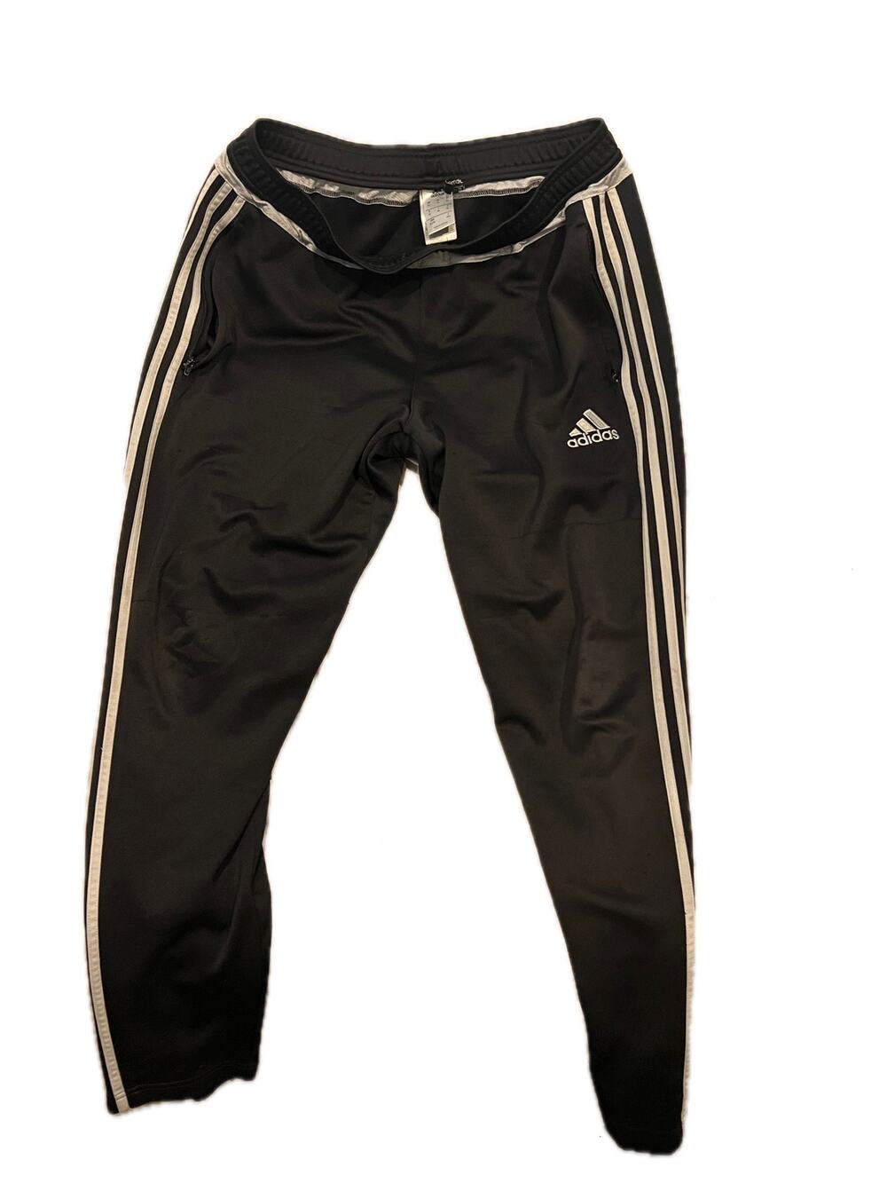 Adidas Black White 3 Stripe Trackpants Mens XL